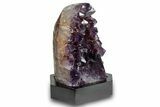 Deep Purple Amethyst Geode With Wood Base - Uruguay #275665-2